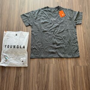 YoungLA Charcoal Tee with Logo
